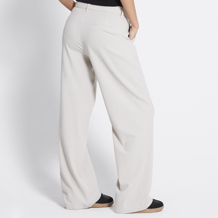 Mid waist wide dress pants "Tori" Light Beige